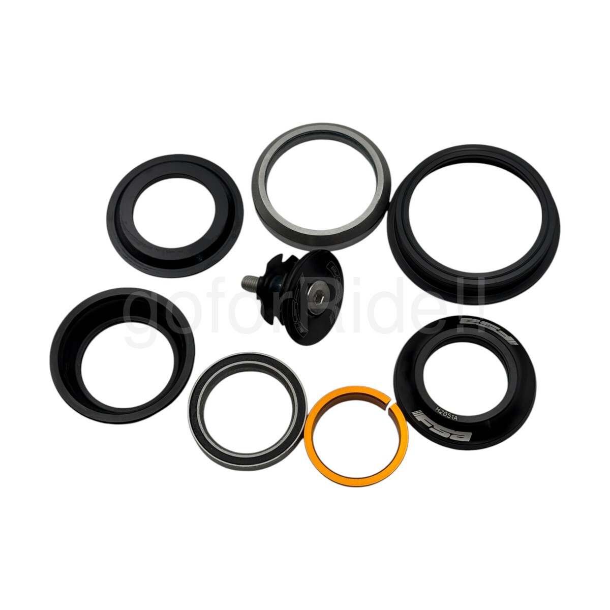 FSA No.57-1 Headset 1-1/8″ Tapered 50mm/62mm OD,Cover 5.3mm,36/45° Angle Black