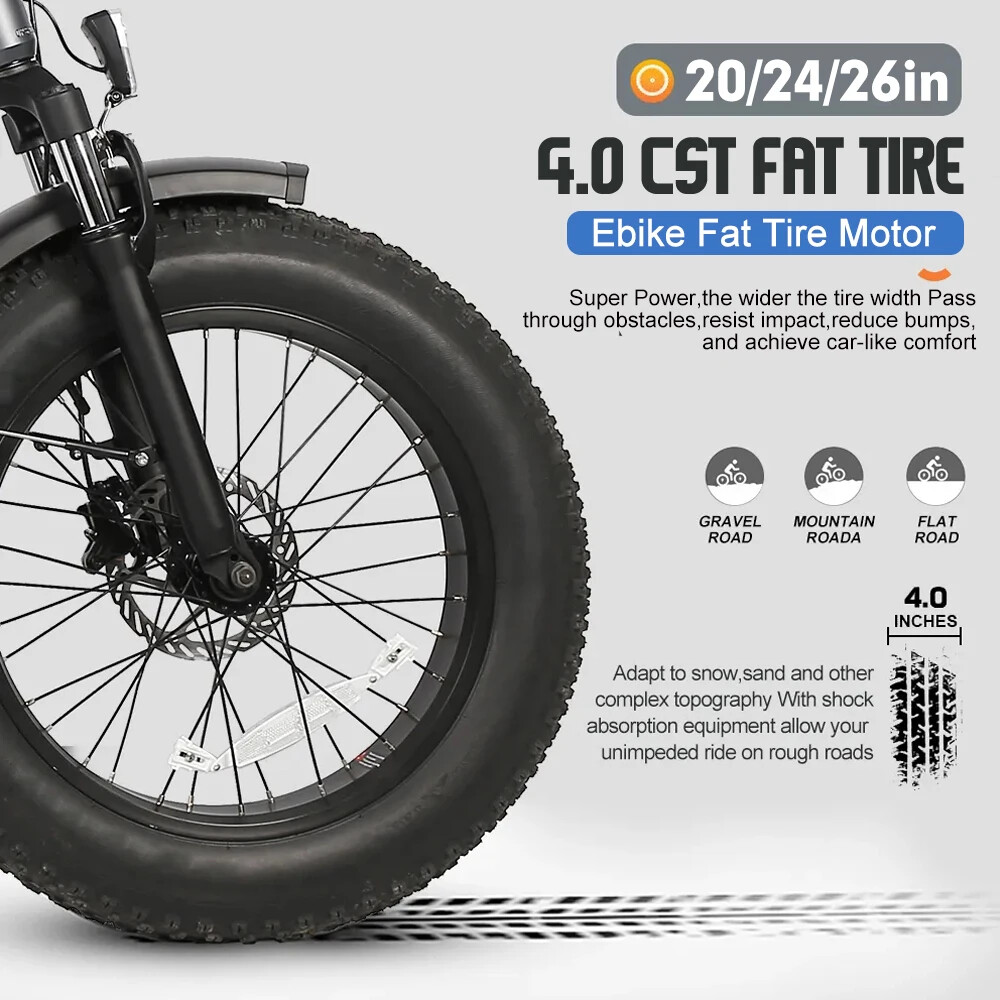 36V48V 500W EBike Fat Rear Cassette Hub Motor Wheel 170mm Dropout Snow Ebike Kit