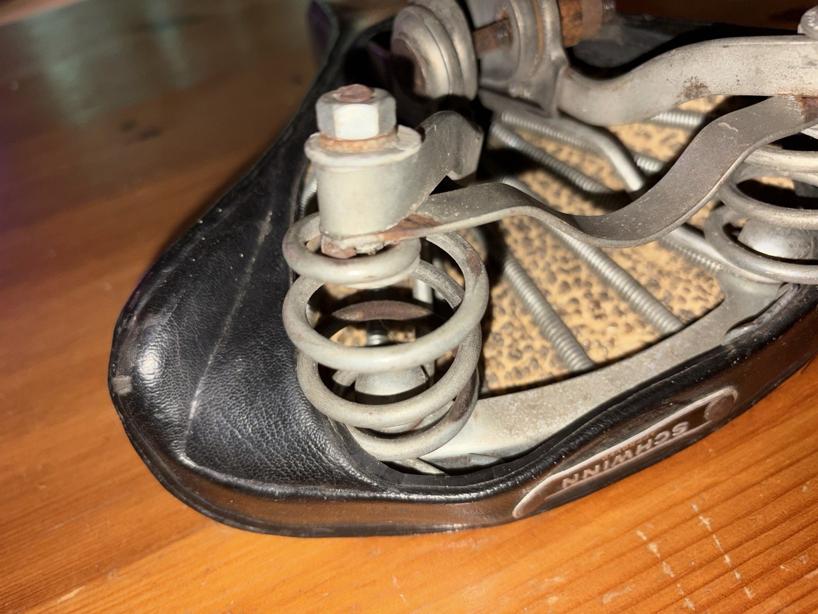 1966 Vintage Schwinn Approved Riveted Black Dual Spring Bicycle Seat Saddle VGC
