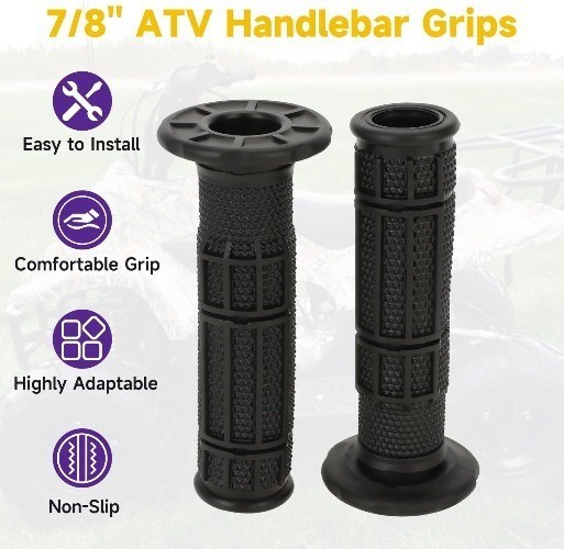 7/8″ ATV Handlebar Handle Grips Compatible with 125cc 110 Color: Classic Black