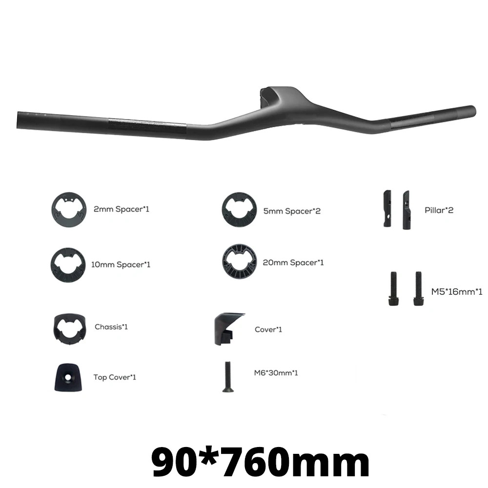 -40° Rise Full Carbon Mountain Bike Handlebar 28.6mm Integrated Cockpit Drop Bar