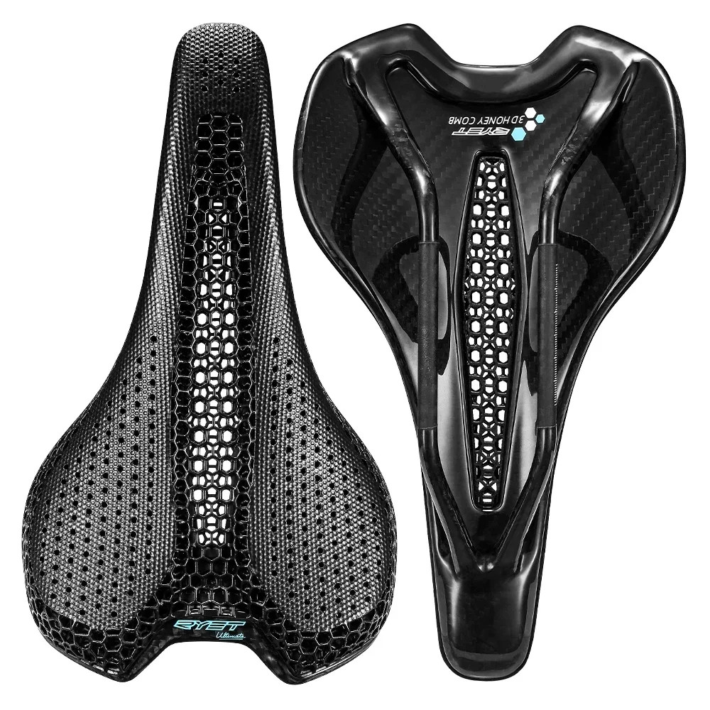 3D Printed Bike Road MTB Saddle 190g Ultralight Full Carbon Fiber Rails 7x9mm