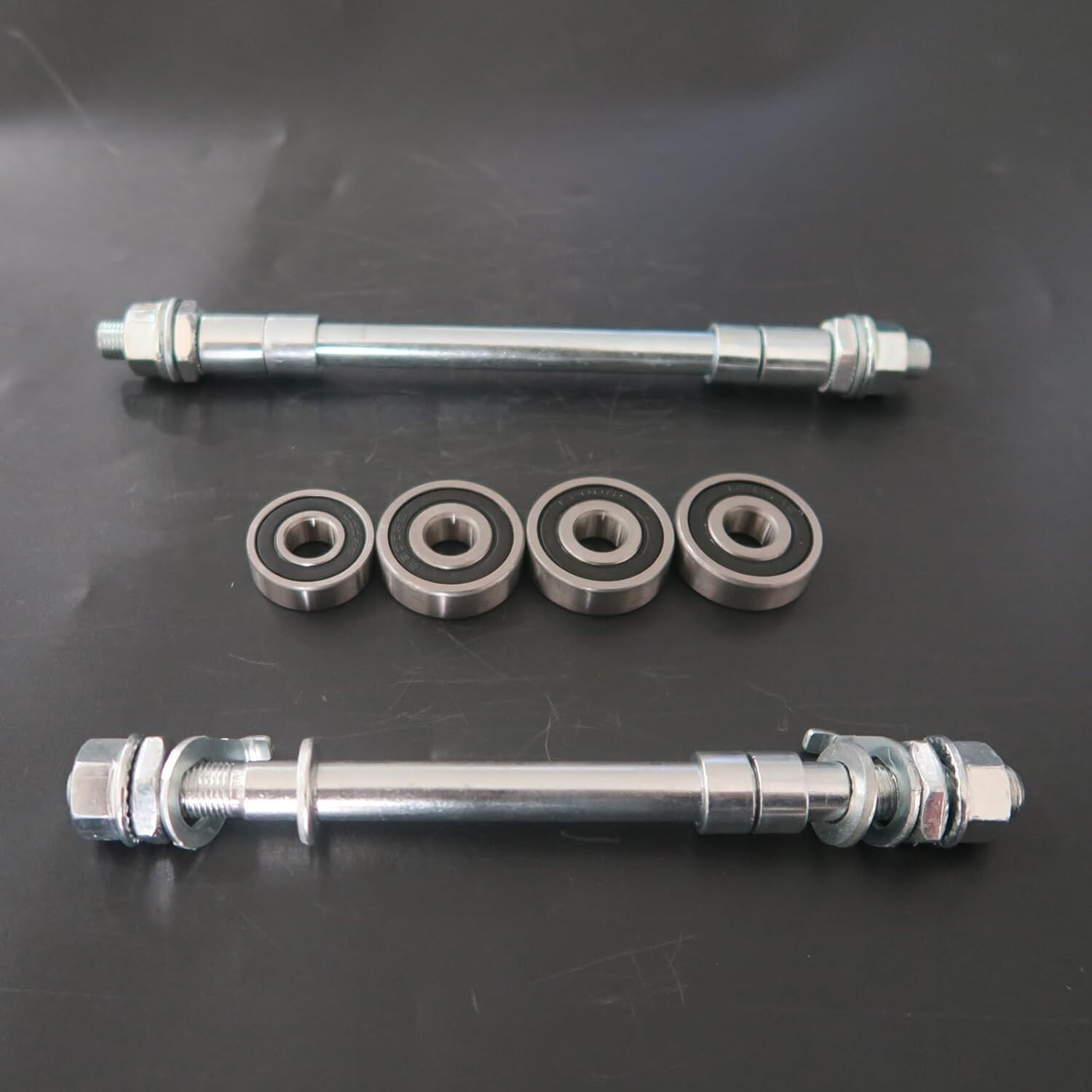 CDHPOWER Bike Hub Axle Front & Rear 3/8″ and Bearing for 26″/29″/700C Bike Wheel