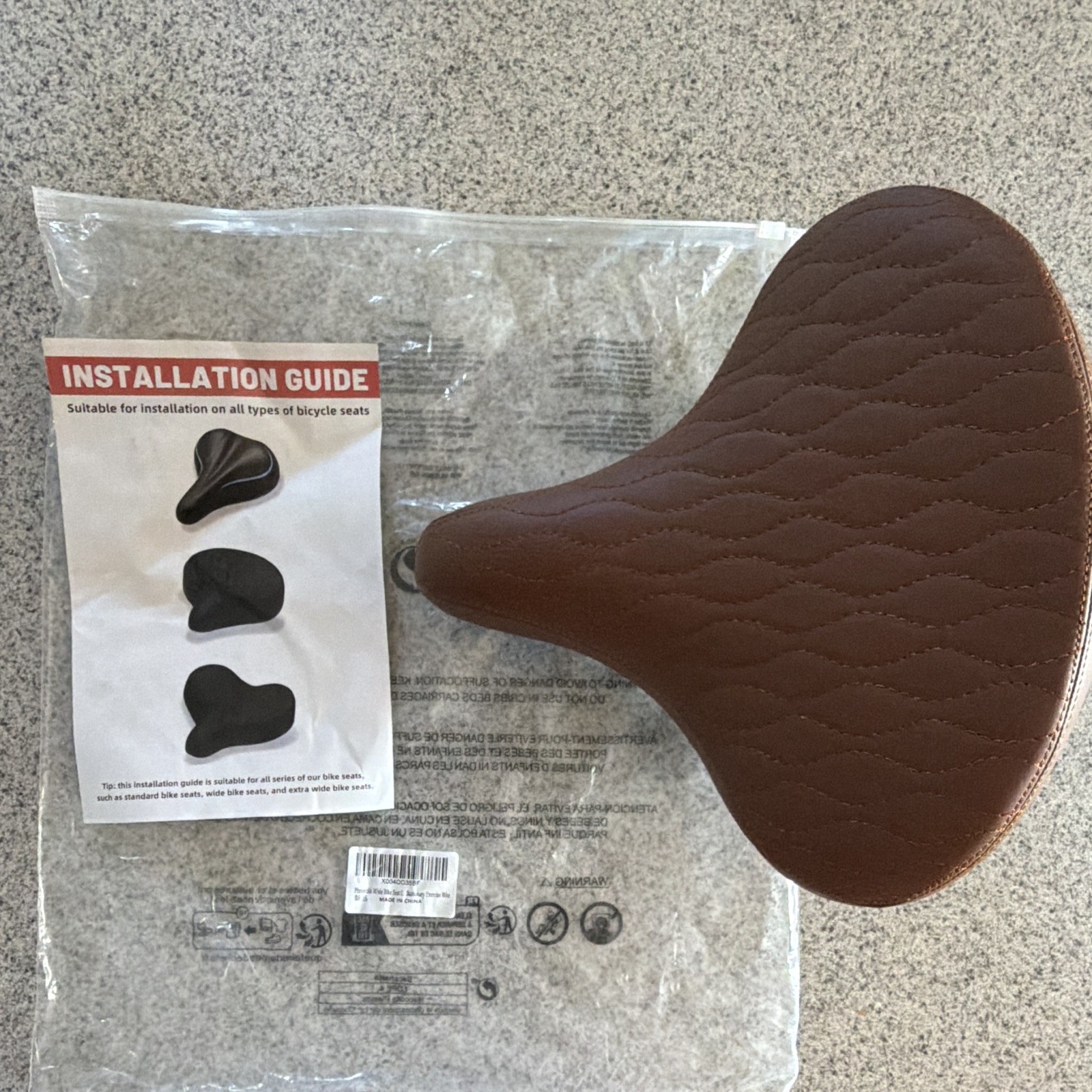 Brown Comfort Bicycle Saddle Seat w/ Springs, Synthetic, Universal, Guide