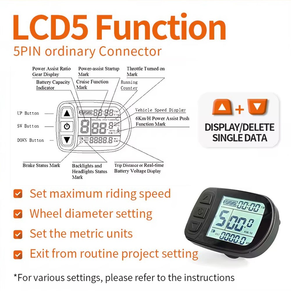 E-bike 36V/48V/52V KT 35A Sine Wave Controller w/LCD Display+Thumb Throttle Kits