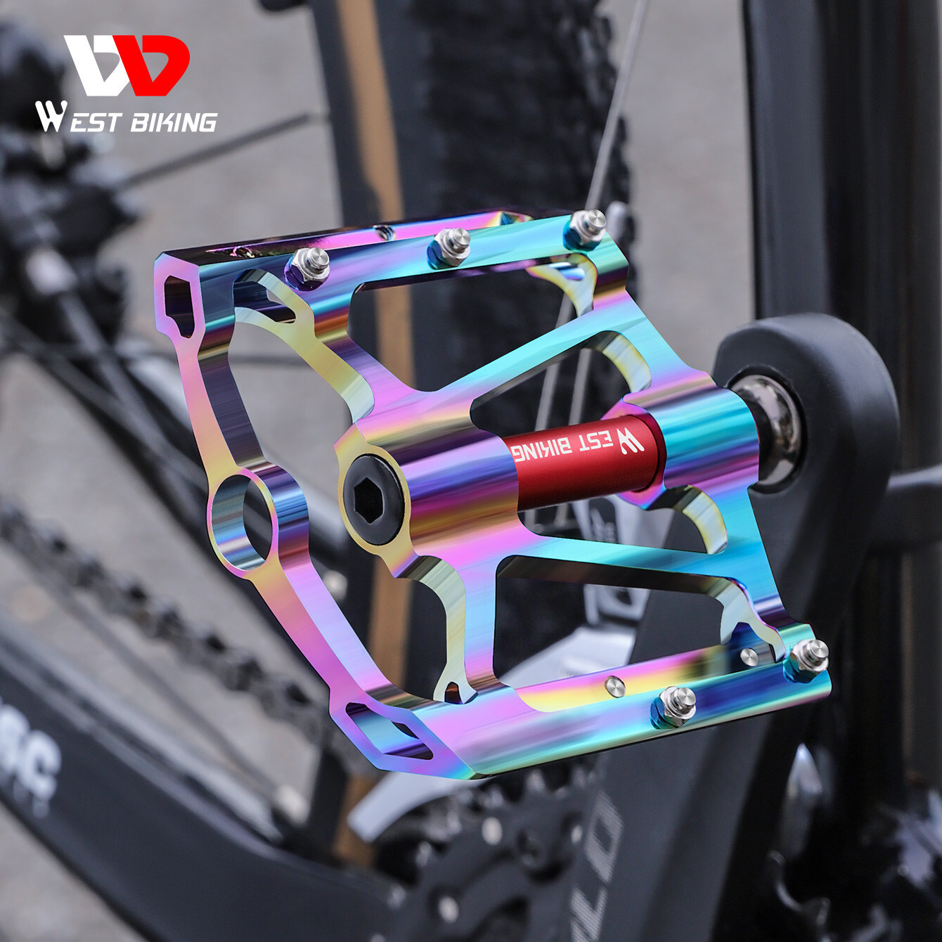 WEST BIKING 3 Sealed Bearing Bicycle Pedals Aluminum Bike Pedals 9/16 in a Pair