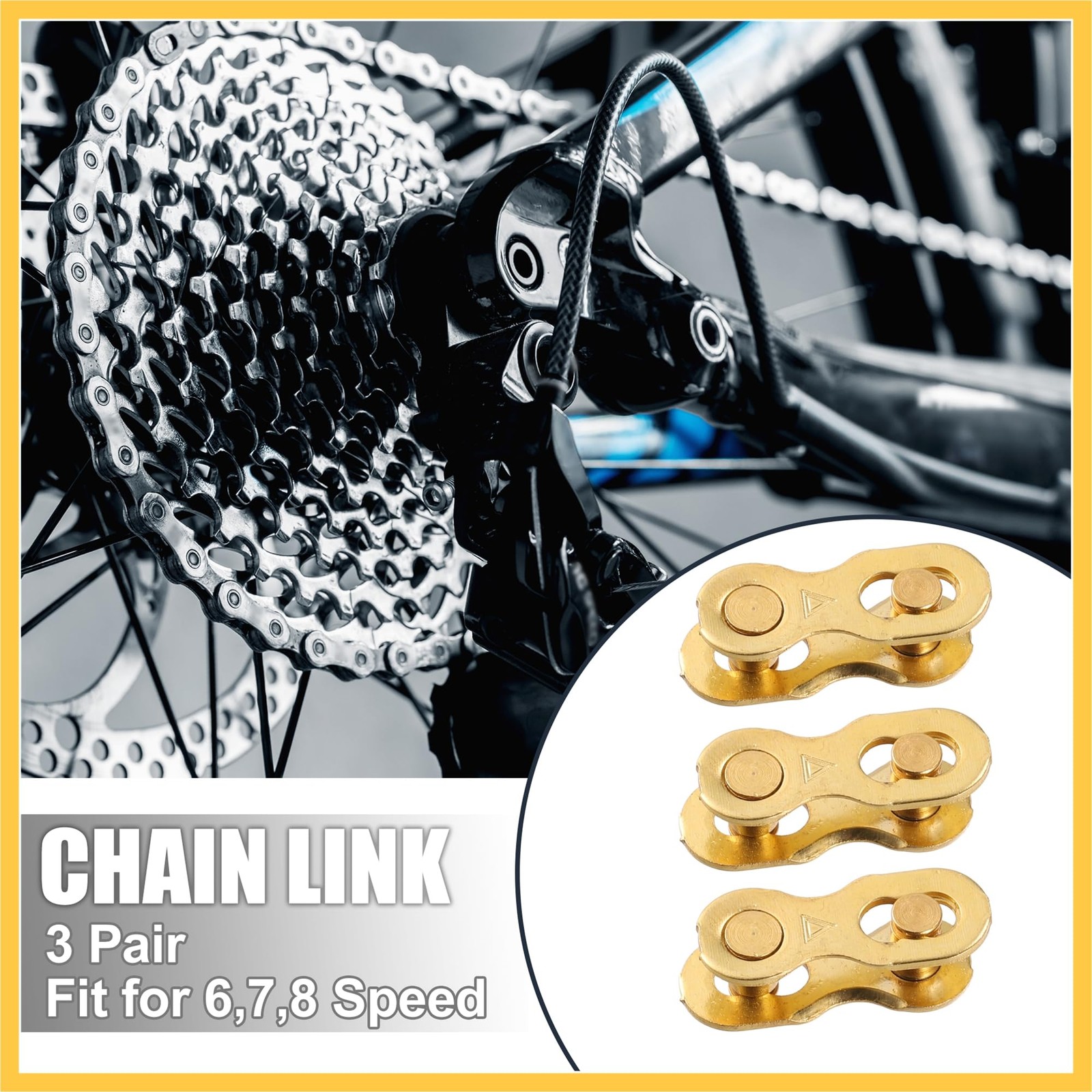 3 Pair 6 7 8 Speed Gold Tone Chain Master Link Joint Silver Repair Link