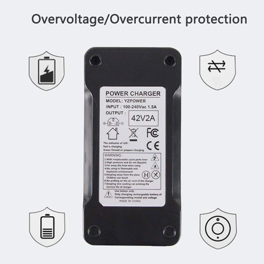 42V 2A charger Microphone head for 36V E-bike electric bicycle Li-ion battery