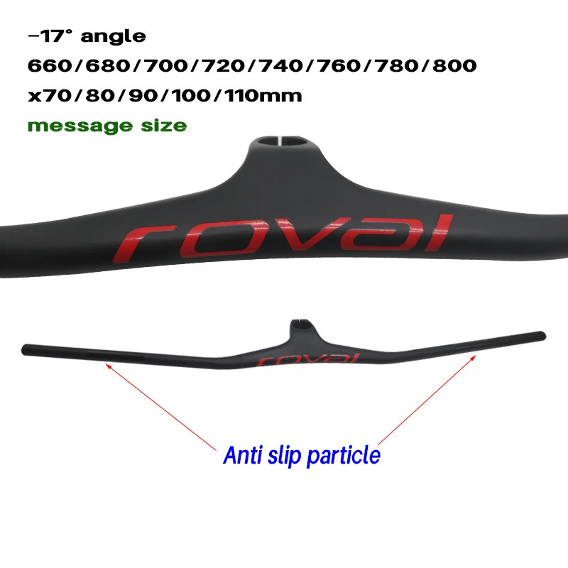 Carbon Fiber MTB Bicycle Handlebar 800mm Integrated Handlebars with Stem 28.6mm