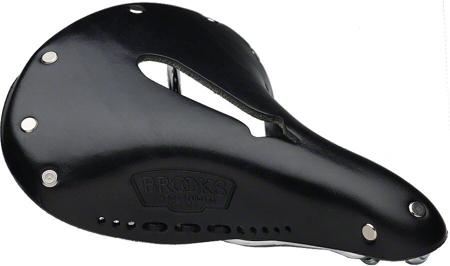 Brooks B17 Carved Saddle – Black 177mm Width Leather Steel Rails