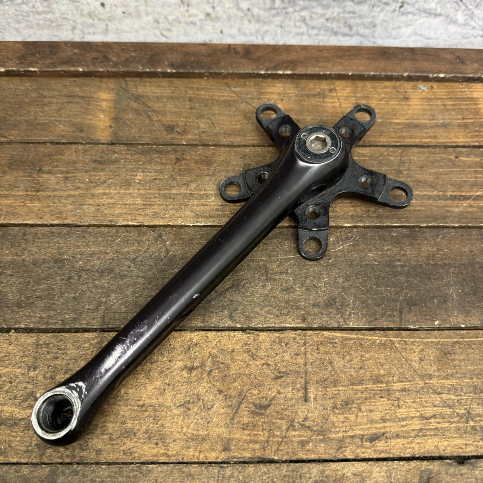 Vintage Grafton 175mm Right Crank Arm 94 58 BCD Triple Black MTB Square 90s