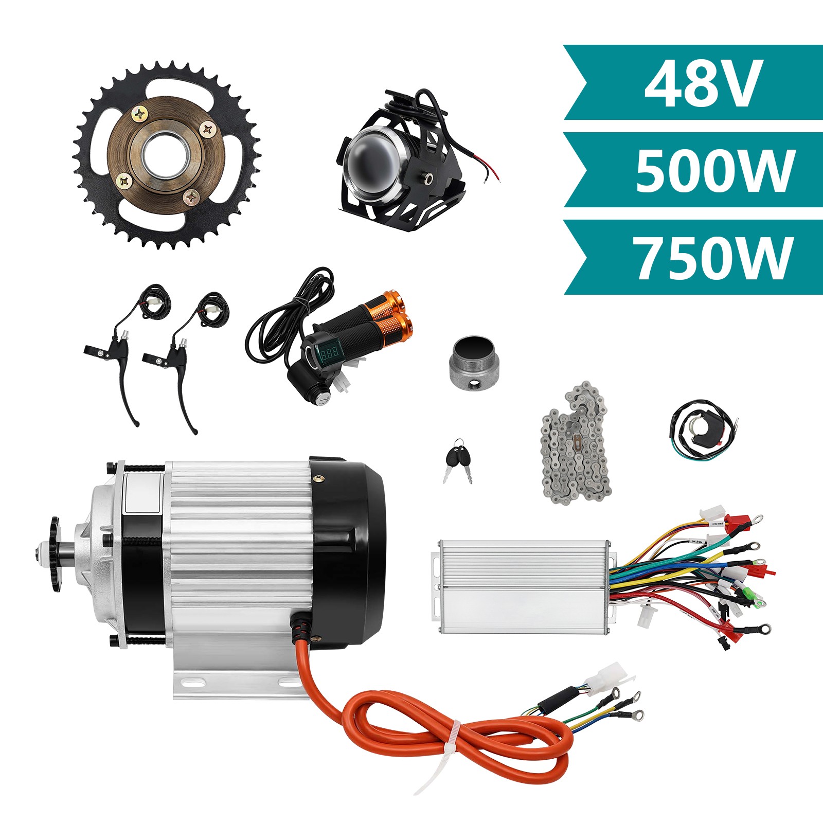 48V Electric Brushless Geared Motor Kit 750W Fits E-Tricycle Three-Wheeled Bike