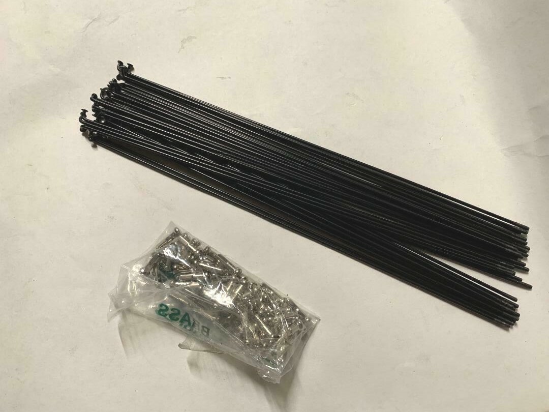 Black 36pcs Bicycle Spokes 14G x 254mm for 26″ FAT Bike Wheel