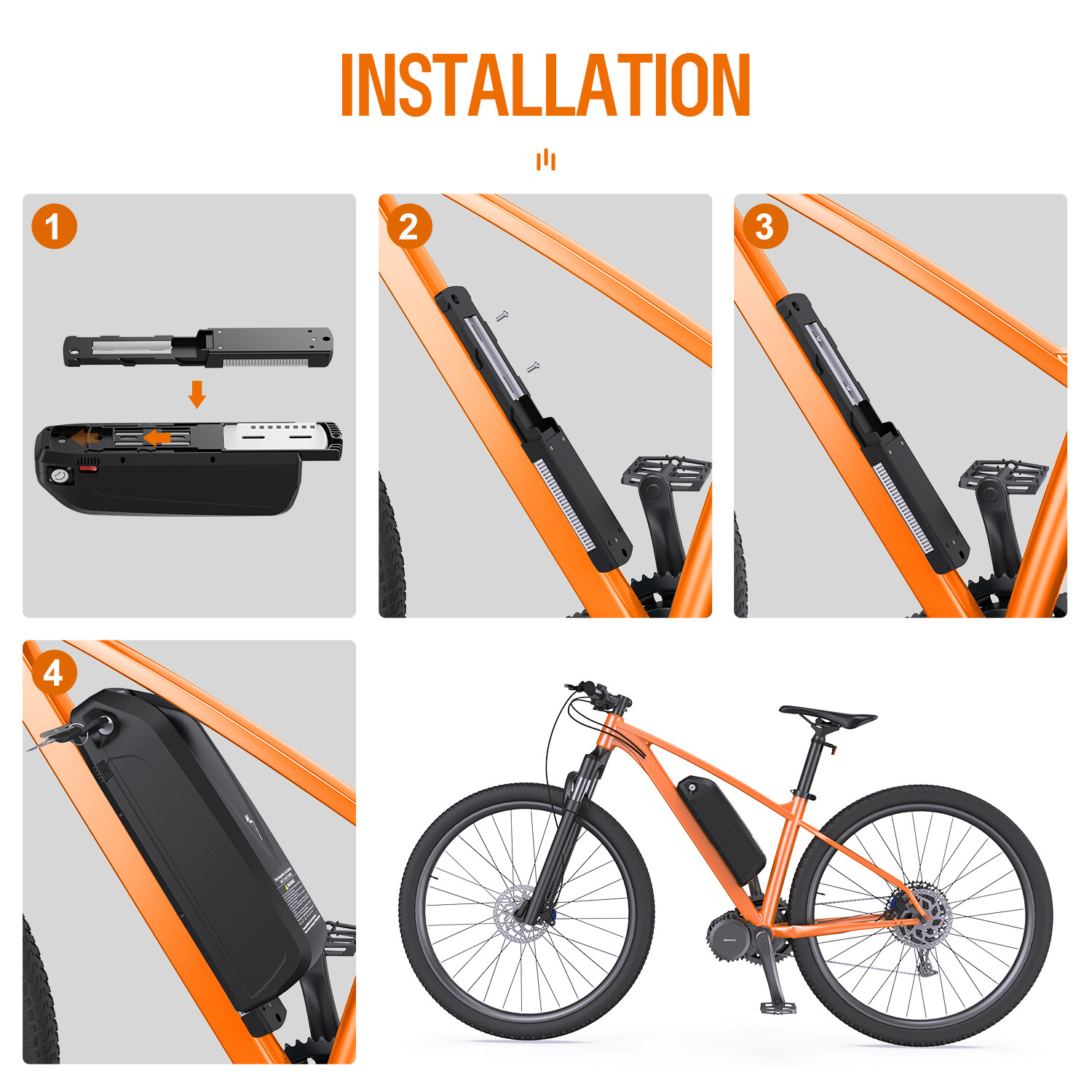48V Electric Bike Ebike Li-ion Battery w/ BMS 52V 10Ah 13Ah 16Ah 20Ah for ≤1500W