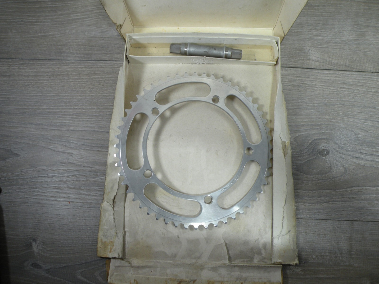 Vintage Campagnolo Record Pista Track Bike Crankset Box Chainring Bottom Bracket