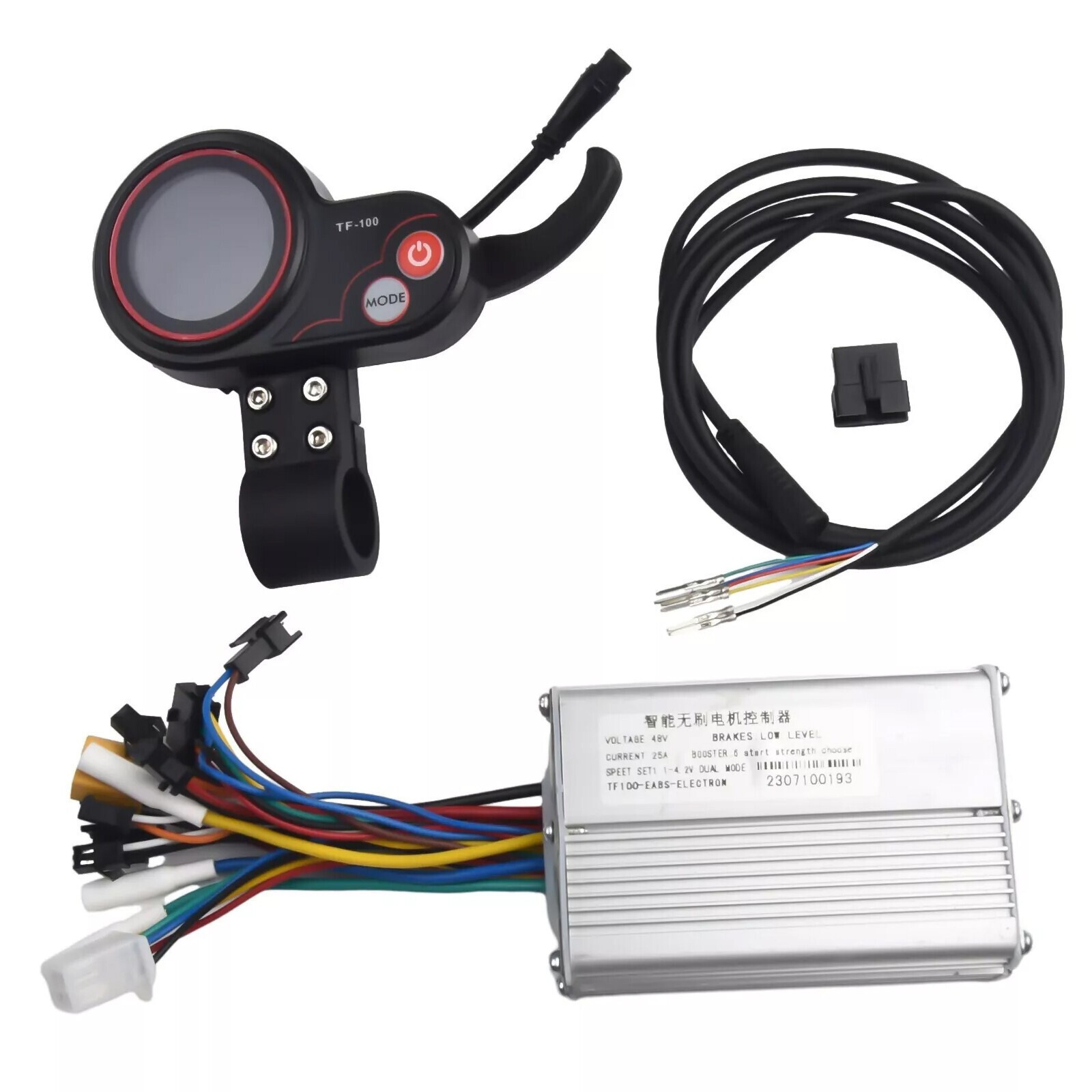 LCD Display + 6 Pin Cable For Scooter+ 1200W 48V-25A Brushless Motor Controller