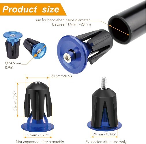 Bike Handlebar Ends Caps with ScrewColor: Black Color: Black