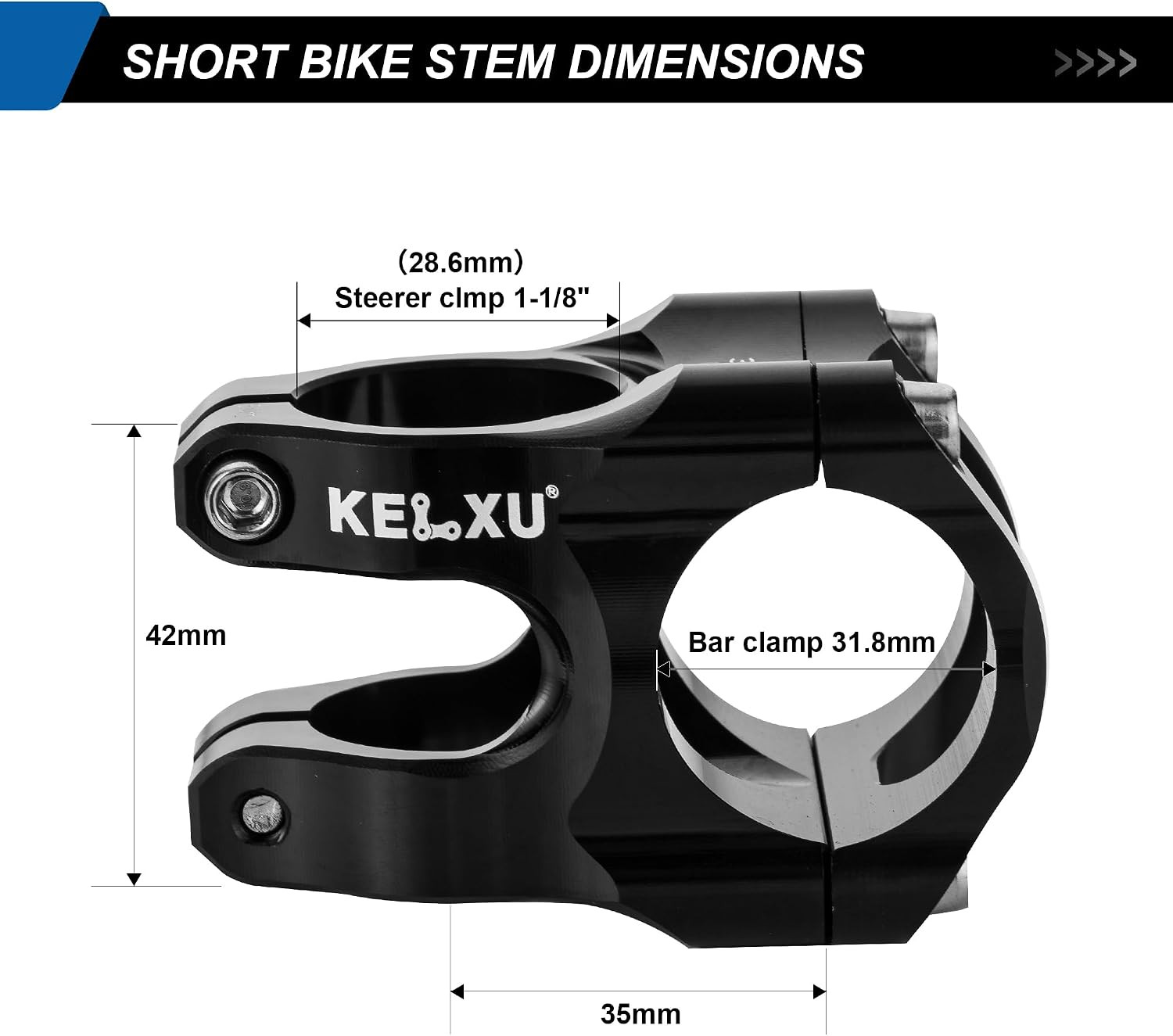 Bike Stem 31.8Mm Black, 35Mm Handlebar Stem | Lightweight CNC Aluminum Alloy, Du