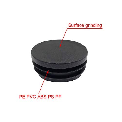 4PCS 76mm (3 Inch) Round Plastic Plug, Round Black Plastic End 76 x 76 4 Pack