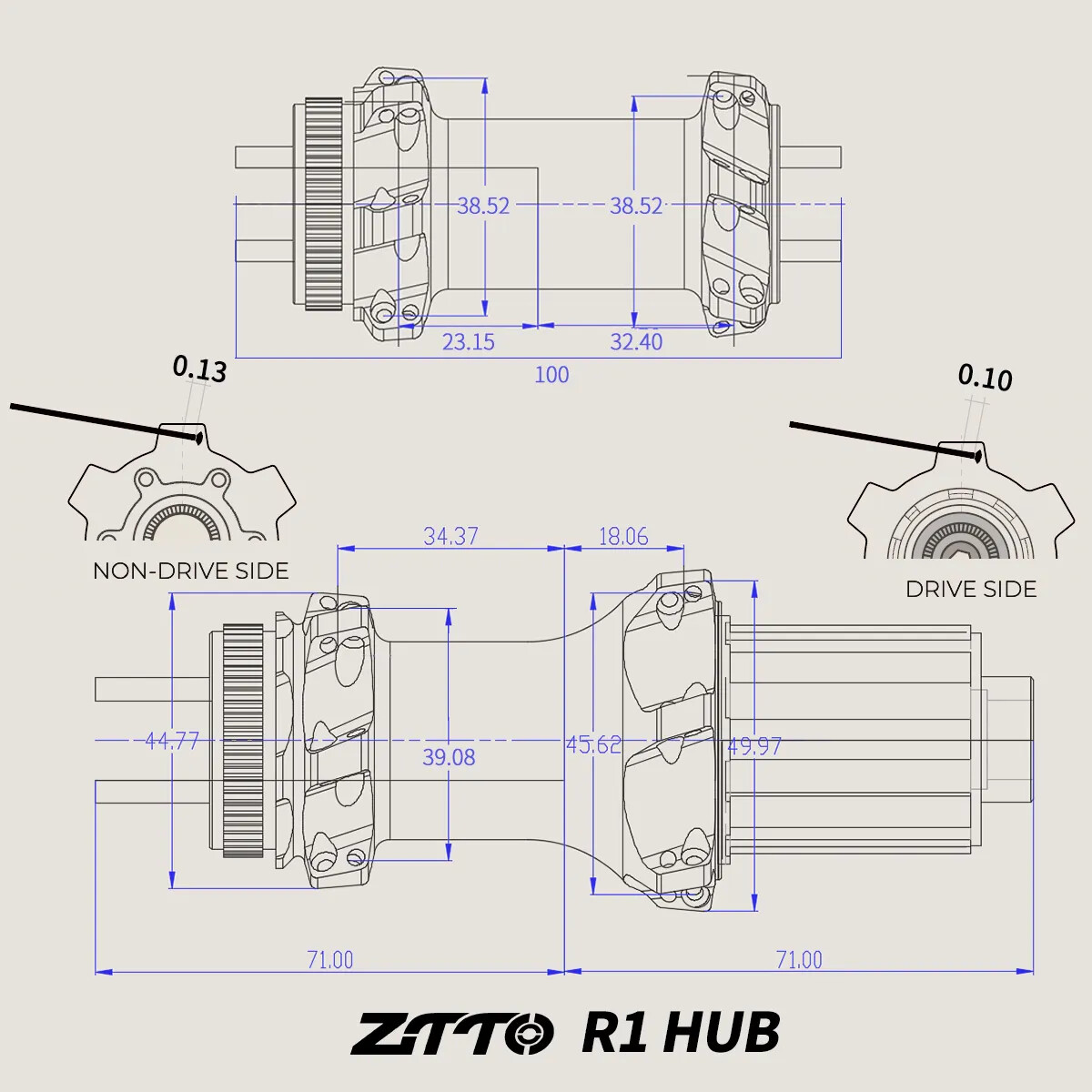 24 Hole Road Bike Disc Brake Hub XDR HG 72 Clicks 6 Pawls Straightpull Hub