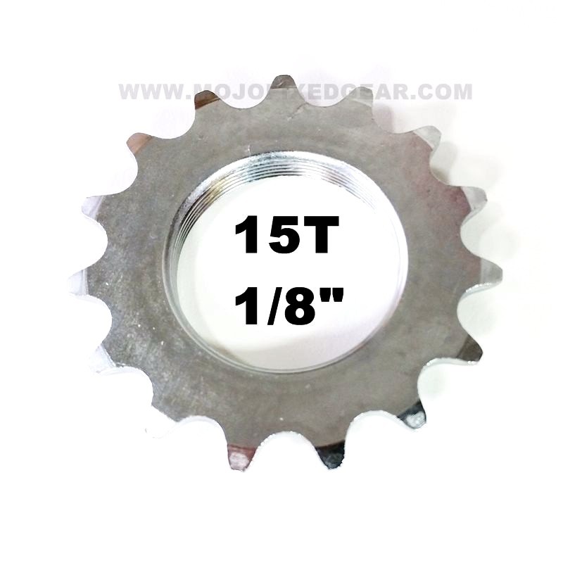 15T COG FIXED GEAR TRACK 15 TOOTH CHROME PLATE 1/8 INCH 1/8″ FIXIE