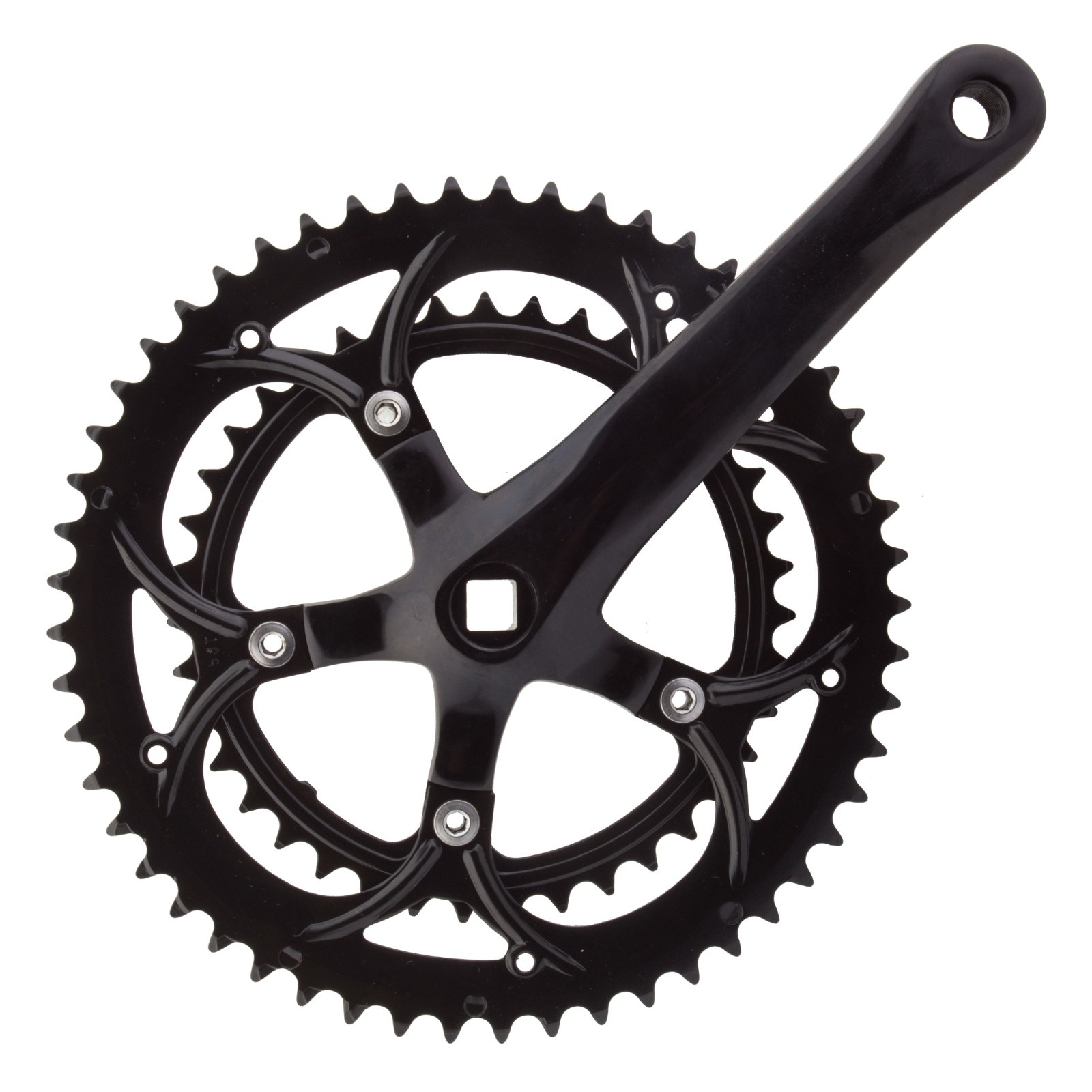 Sunlite Double Alloy Crankset 172.5mm 53/39T 8-Speed JIS Taper for Road Cycling