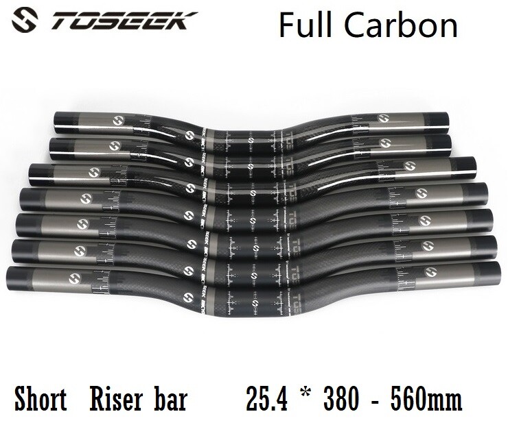 Carbon 3K MTB Mountain Road fixie Bicycle Kids Bike Riser bar Short Handlebar