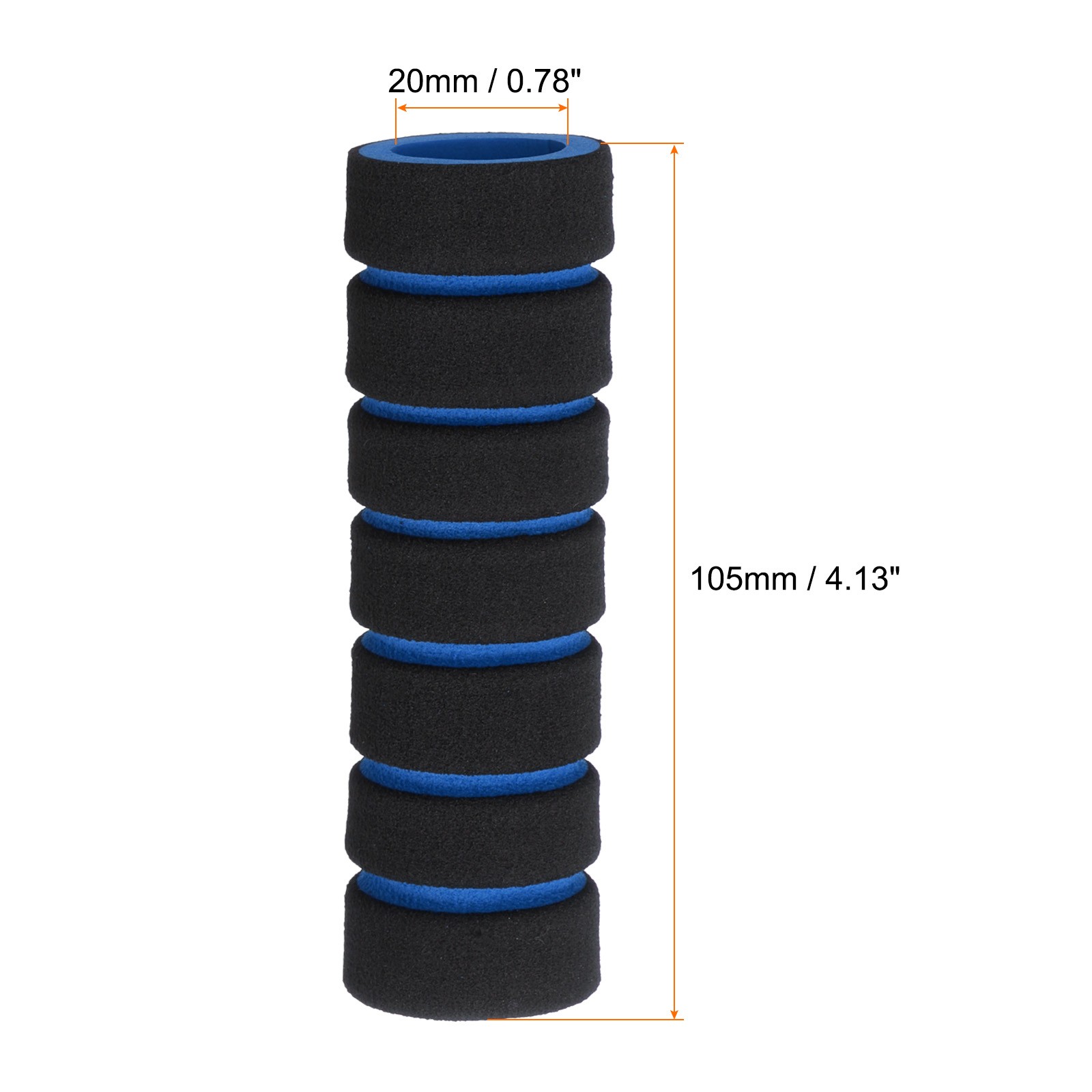 2Pcs Bike Handlebar Grips 0.78″ Sponge for BMX Mountain Bike, Black-Blue
