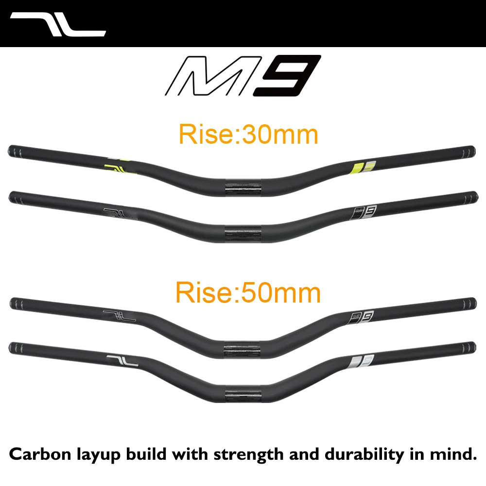 Carbon Mountain Bike Handlebar 31.8mm Clamp 780-800mm 30/50mm Rise 8 Sweep