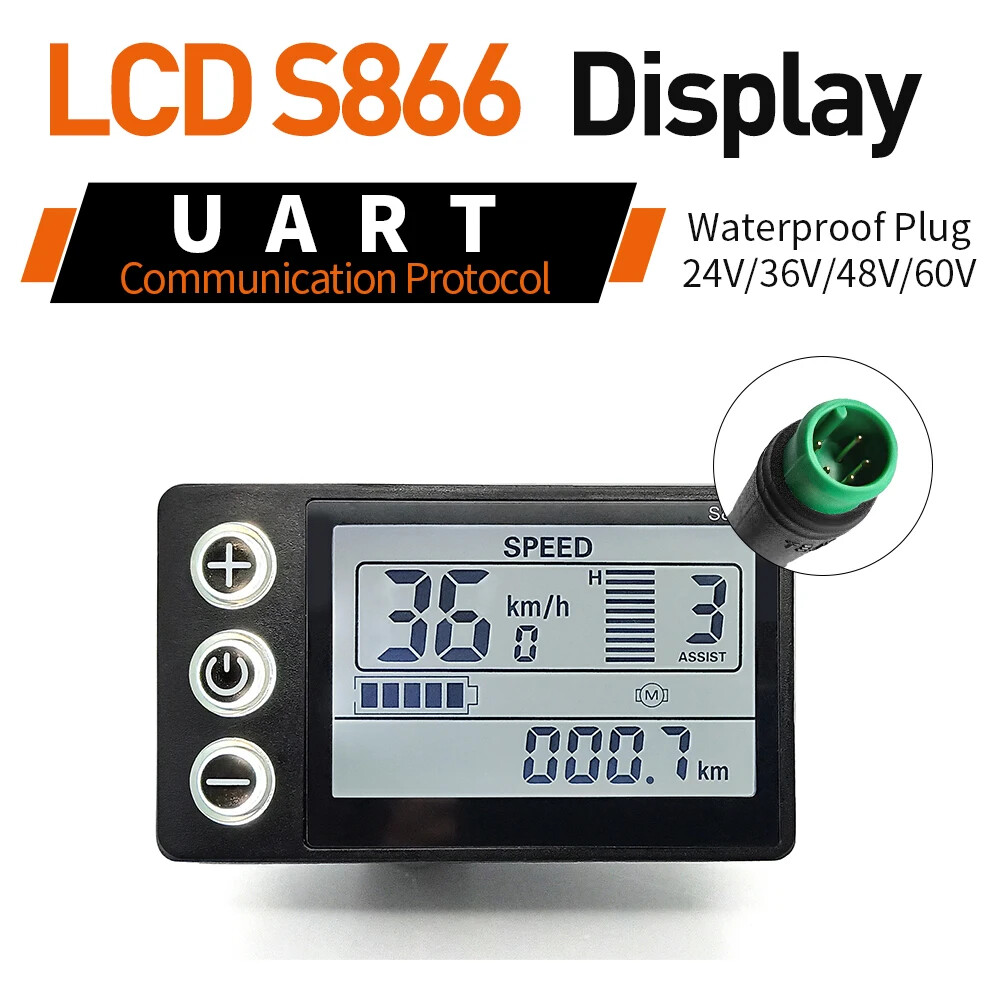 E-bike 36V/48V 17A 40A Three-Mode Sine Wave Controller with 866 LCD Display
