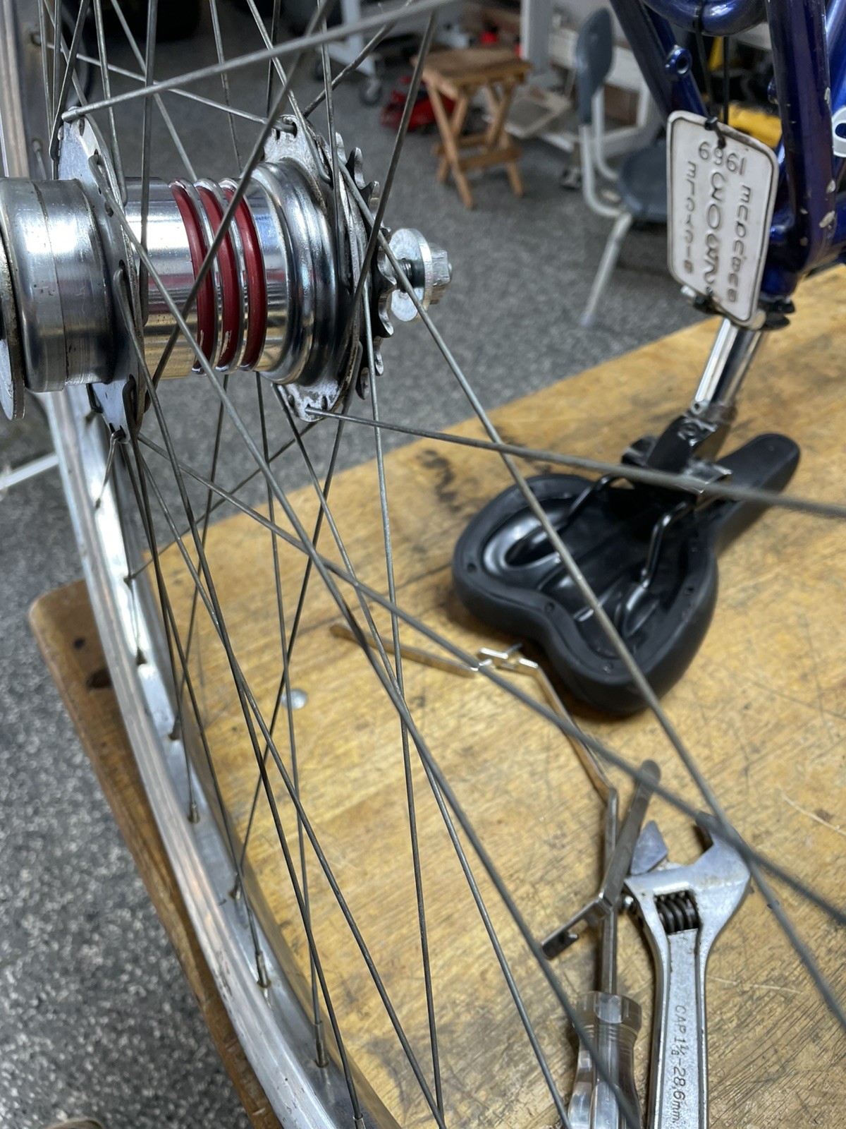Vintage Bendix Red Band 2 Speed Kickback Coaster Brake And Wheel.