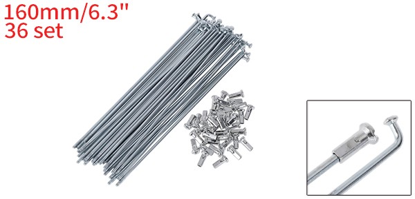 36 Set 12G Bicycle Spokes 160mm Bike Wheel Spoke 45 Steel Galvanized