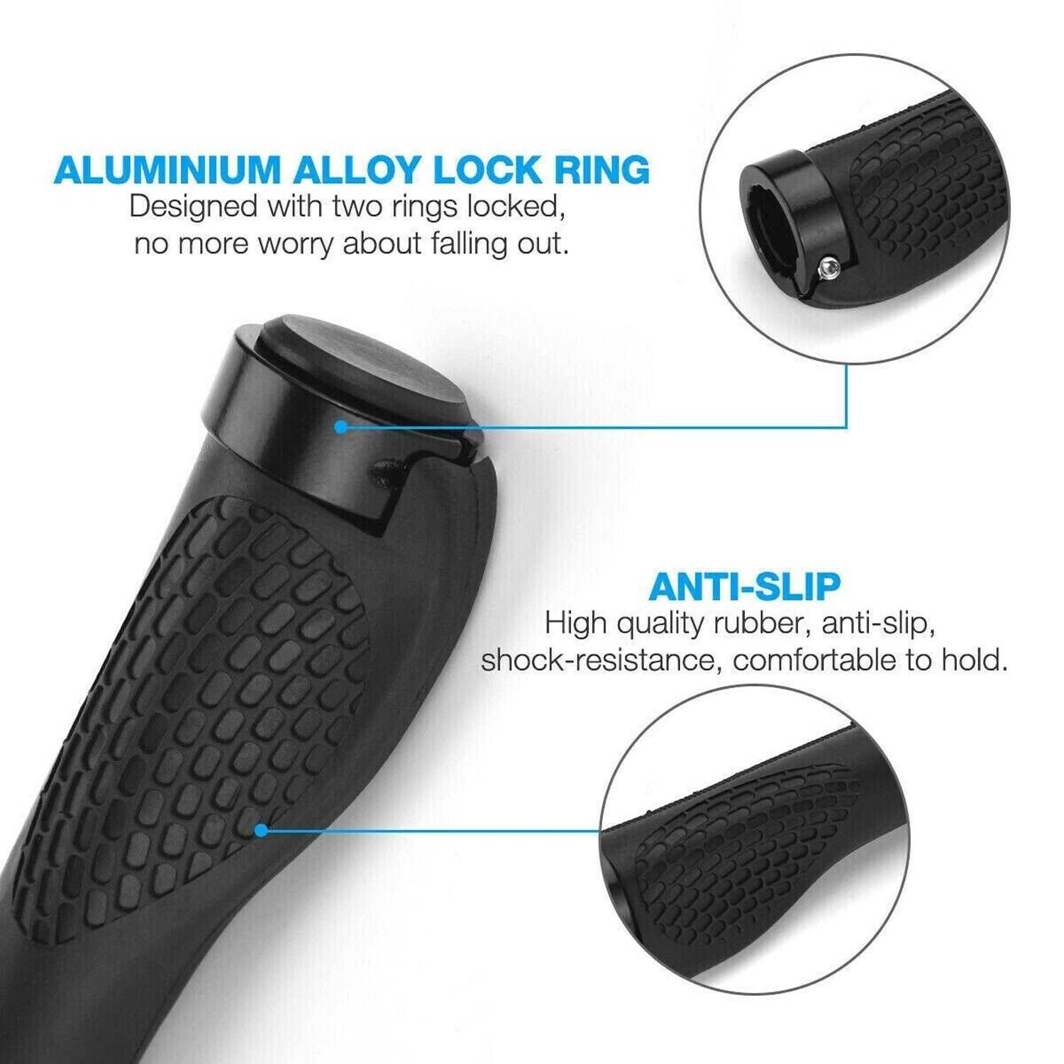 Mountain Bike Grip Rubber/Ergonomic Adjustable Handlebar Rubber Cover/Non-Slip
