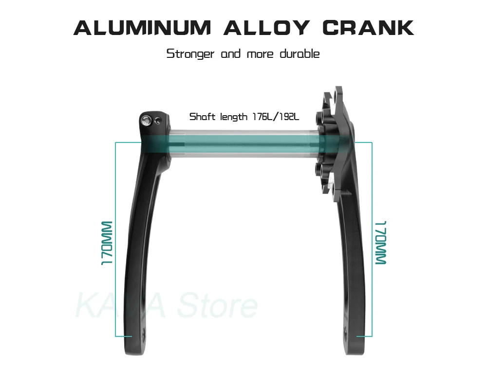 Snow Fat bike Crankset bicyle Crank Arm 104BCD Shaft 176/192mm Bottom Bracket