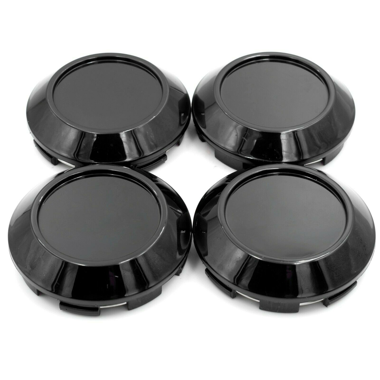 4pcs 76mm /71.5mm Wheel Center Hub Cap K77 Black With Steel Ring Universal