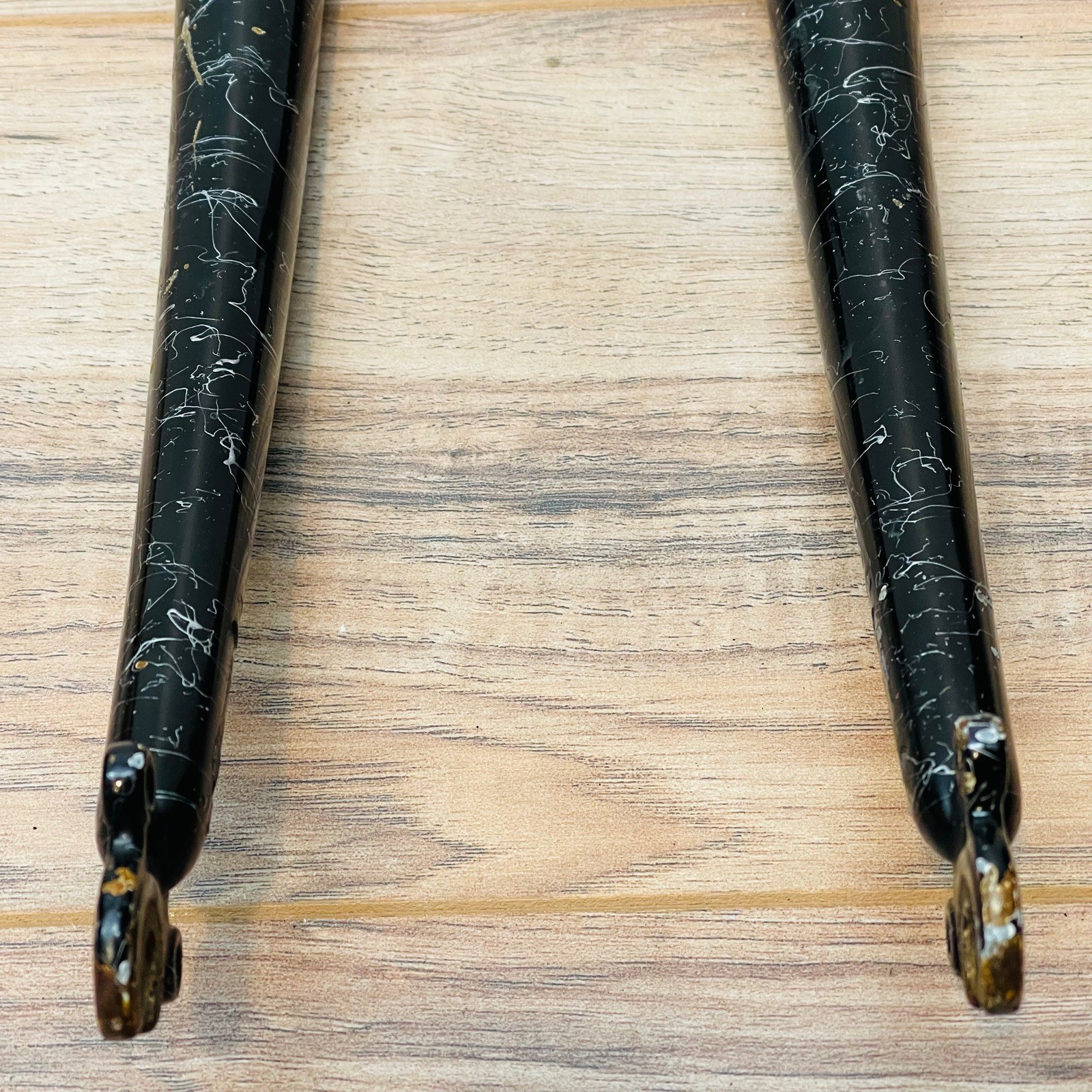 Vintage 90s 1-inch Threaded Rigid MTB Fork 26 135mm Steerer Black Splatter