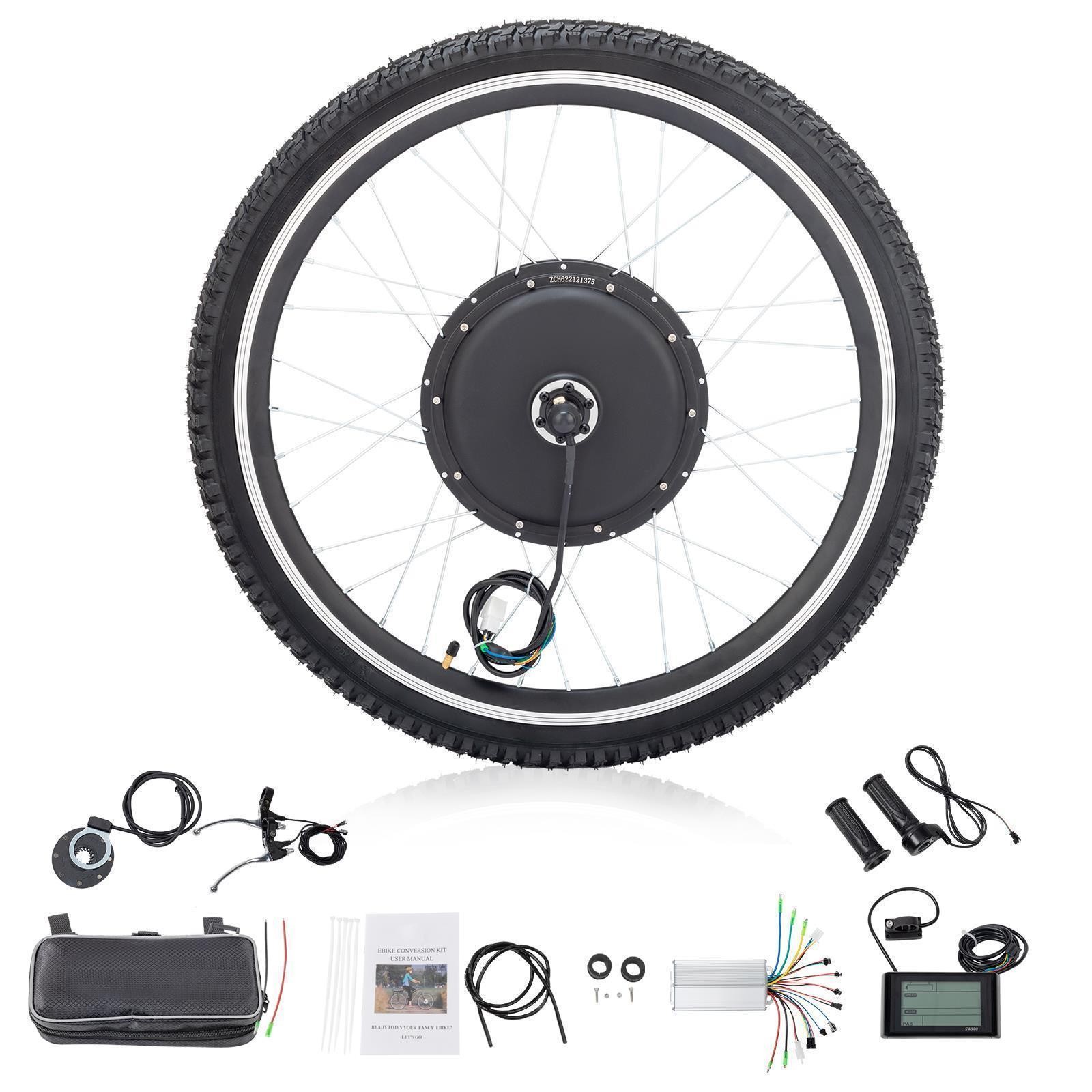 Electric Bicycle Front / Rear Wheel with Tire E Bike Motor Conversion Kit