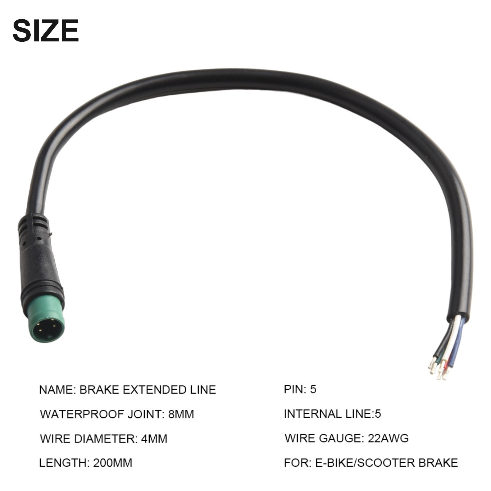 Bike Display Connector 2/3/4/5/6 Pins Extension Cable Waterproof Signal Line