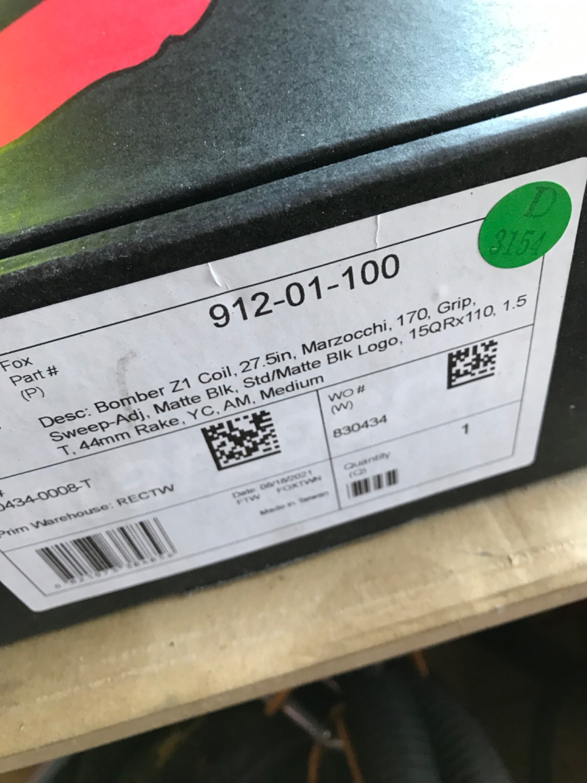 Marzocchi Z1 Bomber Coil 27.5″ Boost 15x110mm