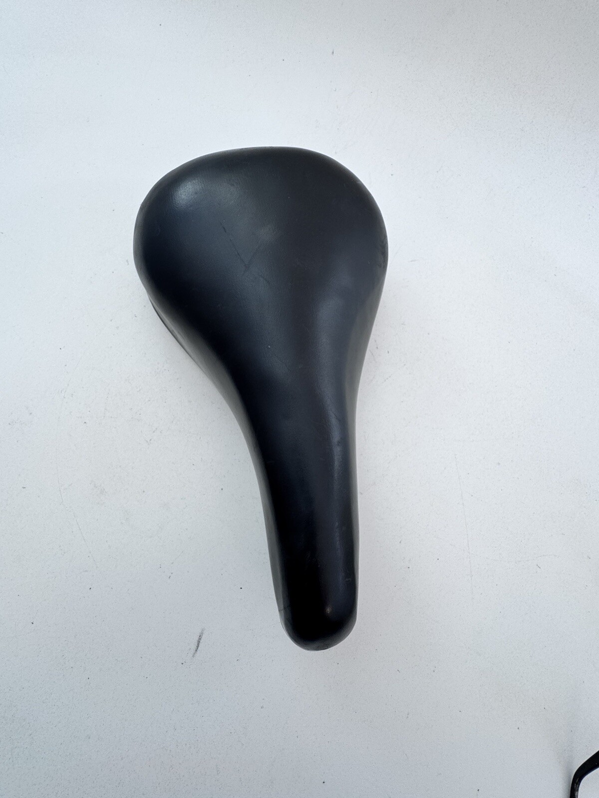 Vintage BMX Mesinger Seat Old School USA 70s Black Smooth BENT A82
