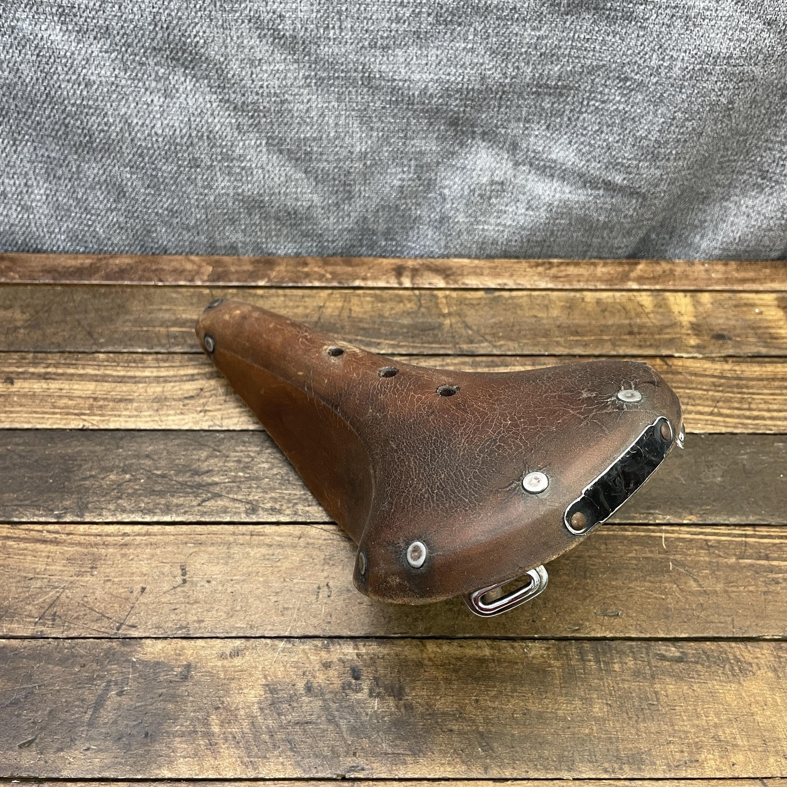 Vintage Brooks Leather Saddle Seat Brown England Road Racing Klunker Bicycle