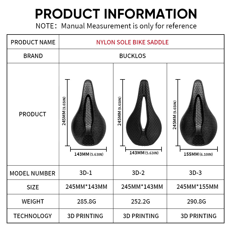 3D Printed Cycling Saddle 143/155mm Ultralight MTB Gravel Road Bike Seat Cushion