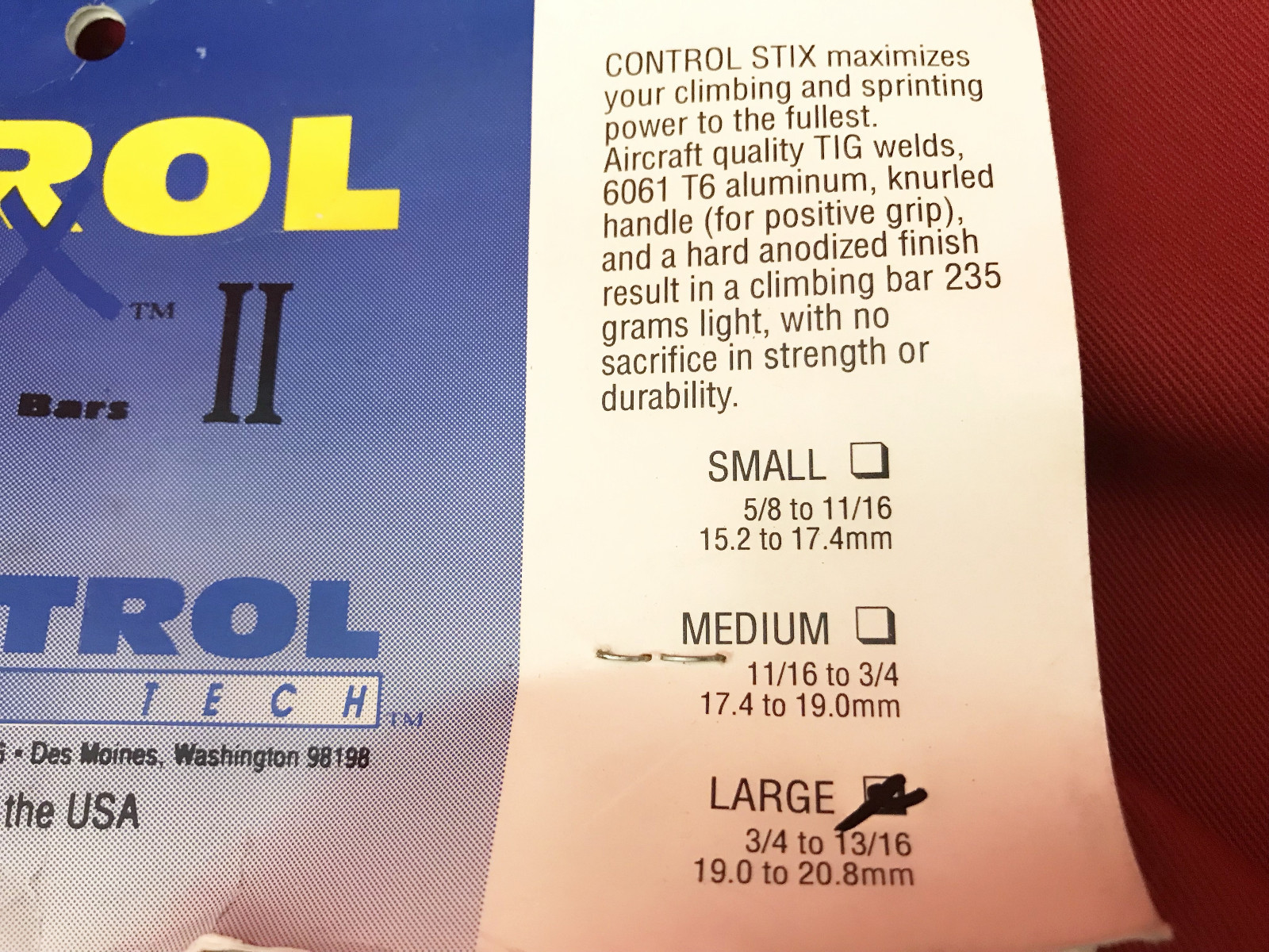 Vintage old school NOS Controltech USA bar ends control STIX II o.pack 19-20.8mm