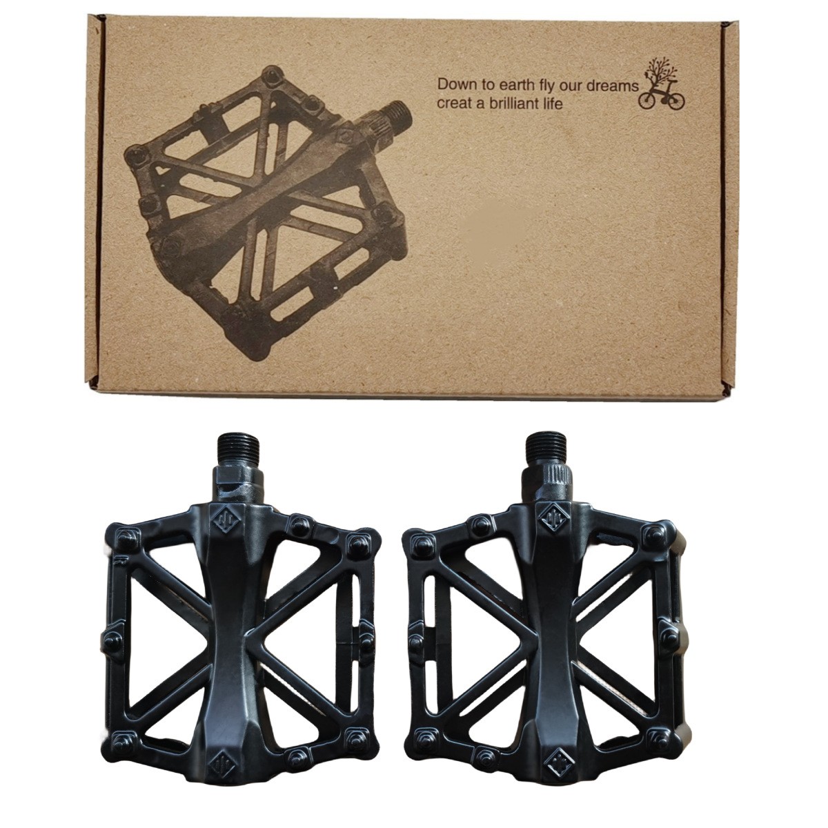2 Pcs 9/16″ Bike Pedals MTB Road Bicycle Aluminum Alloy Non-Slip Sealed Bearing