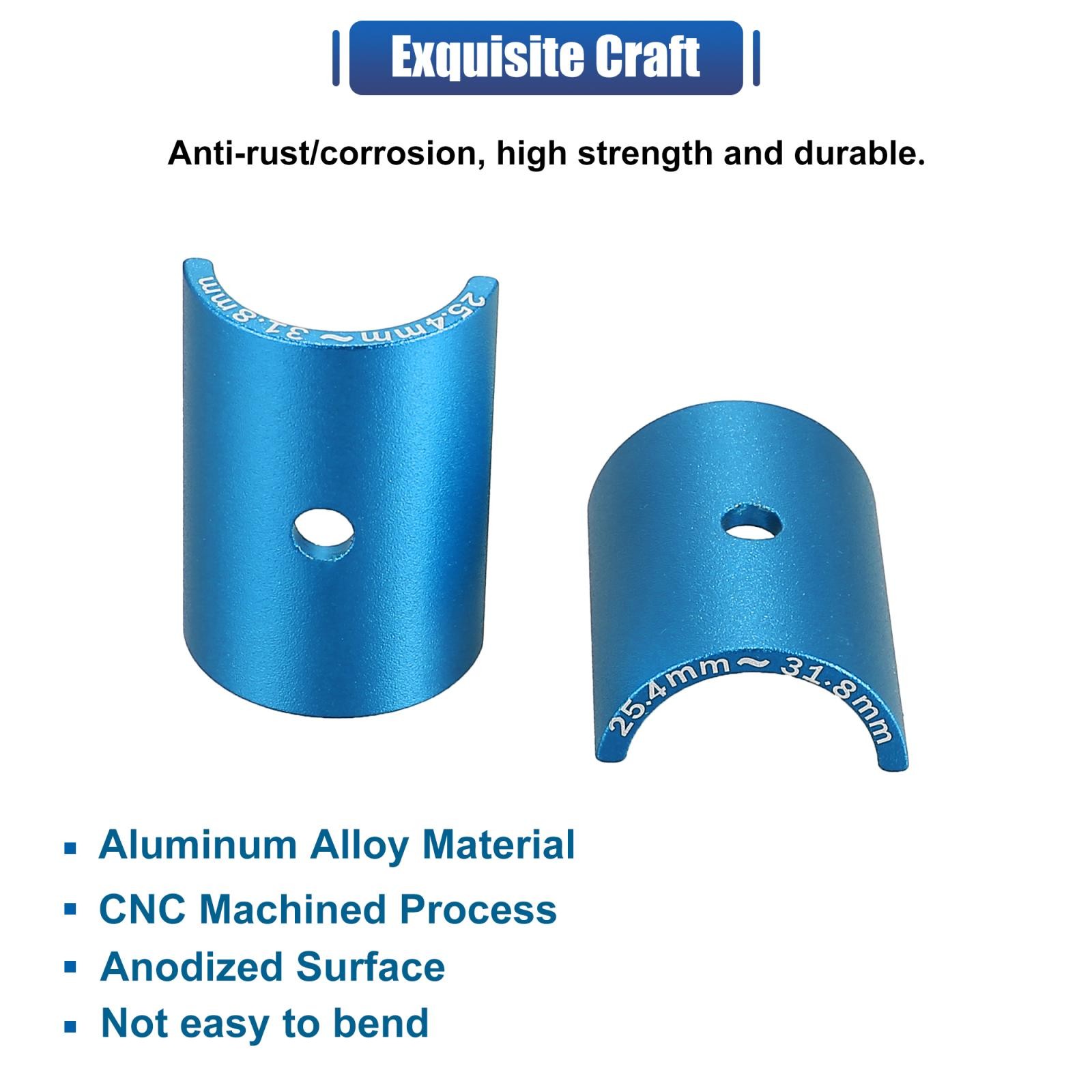 2 Pair Bike Handlebar Shim 25.4 to 31.8mm Handlebar Shim Spacer Stem Size Blue