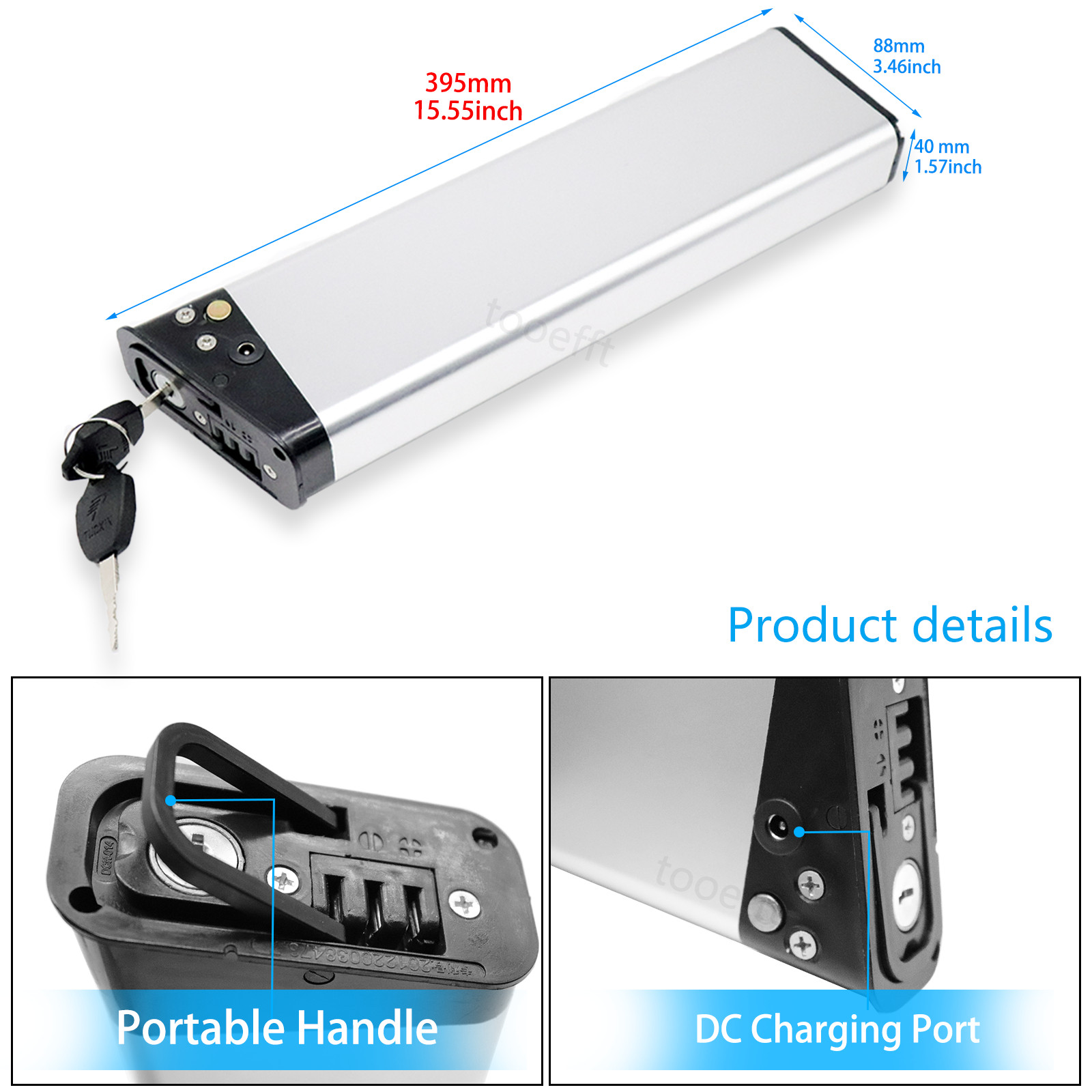 36V 10.4Ah battery for Ancheer max VIVI F20 Zipper z4 URBAN RIDER PVY MYATU Bike