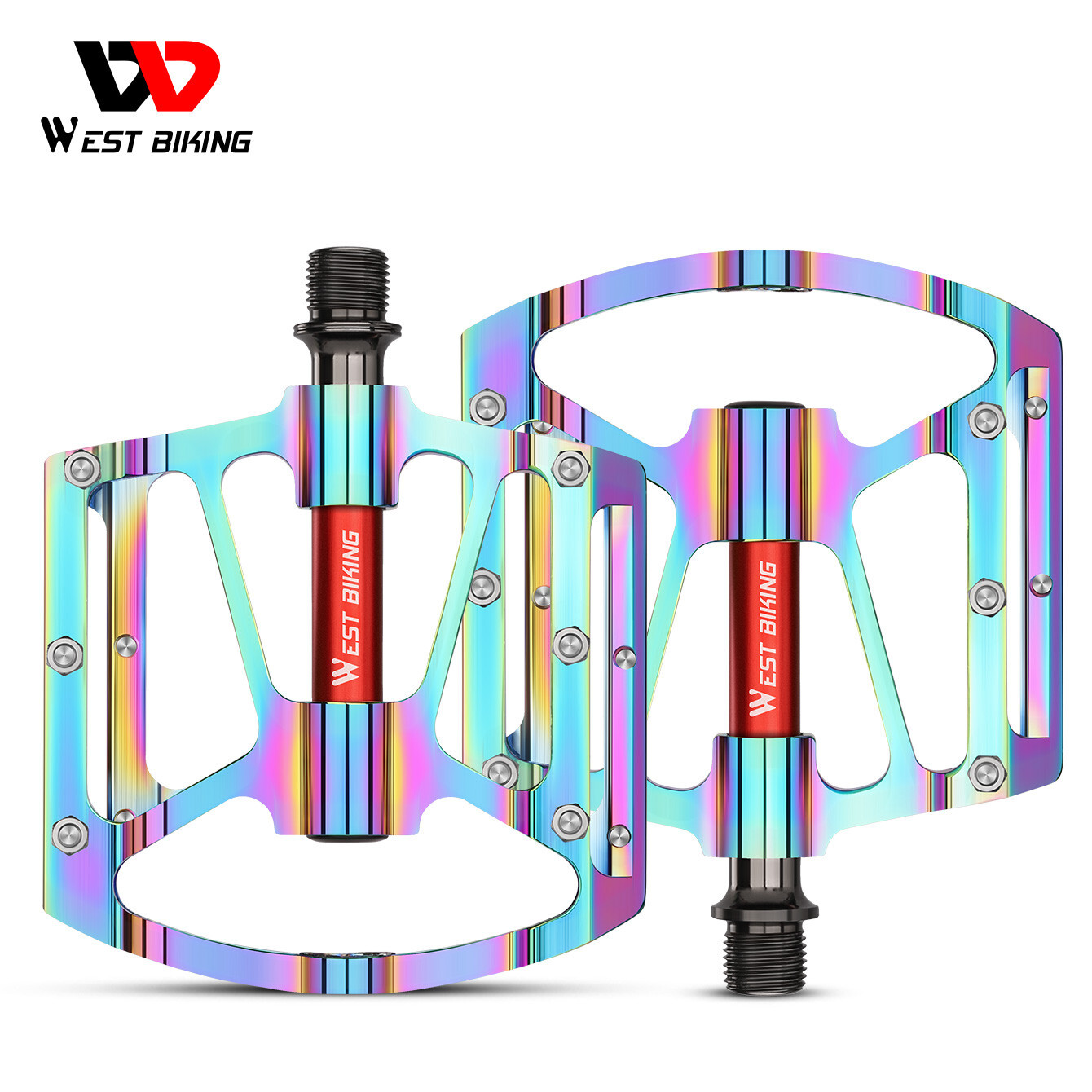 WEST BIKING 3 Sealed Bearing Bicycle Pedals Aluminum Bike Pedals 9/16 in a Pair