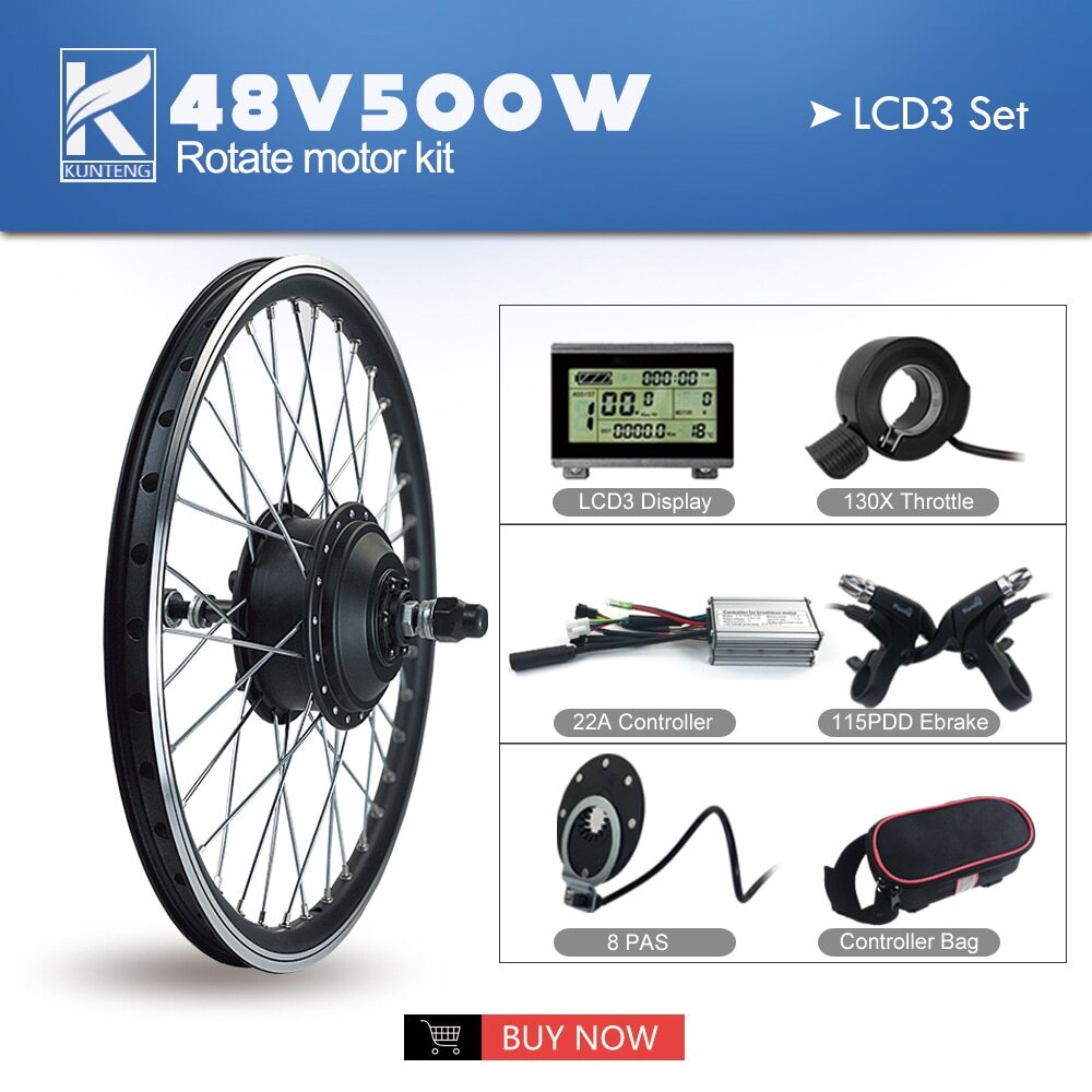 36V48V 500W EBike Conversion Kit Rear Rotate Hub Motor16 20 24-29inch 700C Wheel
