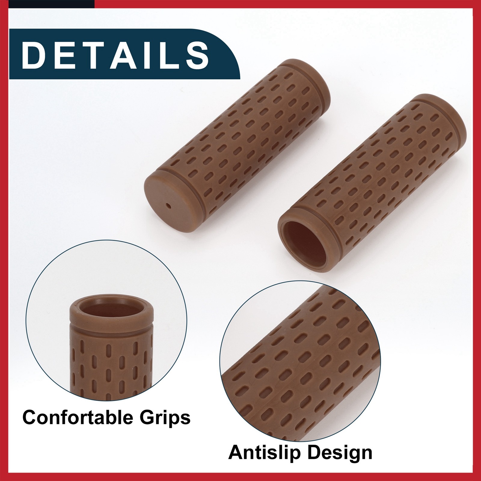 Bike Handlebar Grip Cover 90mm Lightweight MTB End Grips Protector Brown Pair