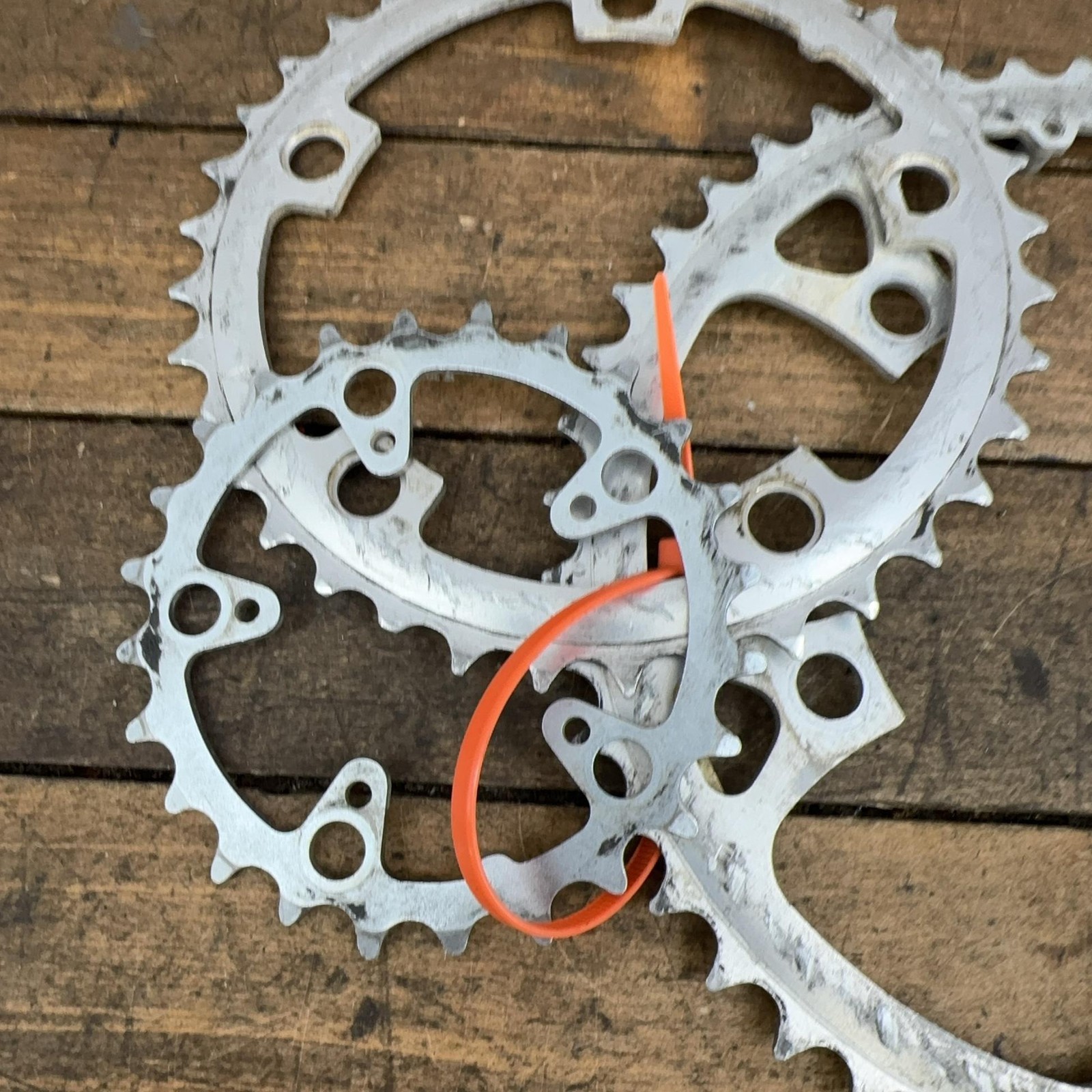 Vintage Shimano FC-MT60 Chainring Set 110/74 BCD 5-Arm Silver MTB 1980s Triple